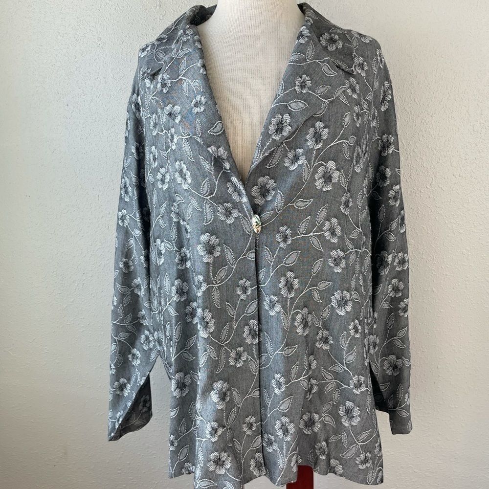 David Dart Linen Blend Button Up Shirt Size L Euc - image 1